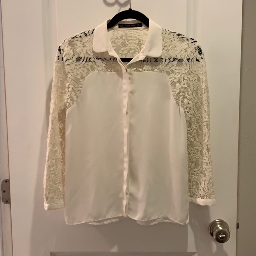 Cream lace blouse